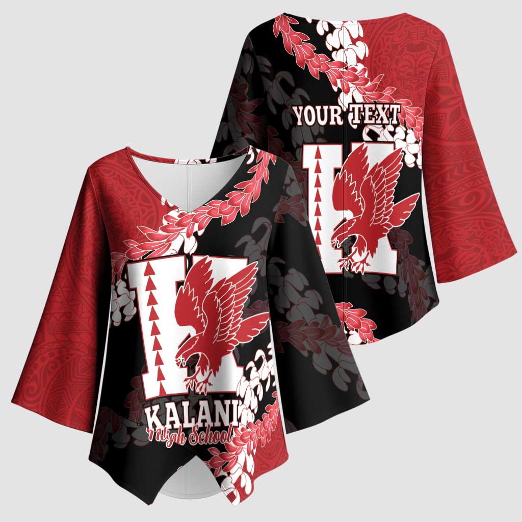 Personalized Kalani Hawaii High School Kimono Sleeve Blouse Puakenikeni Lei Hawaiian Pattern LT14 - Polynesian Pride