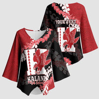 Personalized Kalani Hawaii High School Kimono Sleeve Blouse Puakenikeni Lei Hawaiian Pattern LT14 - Polynesian Pride