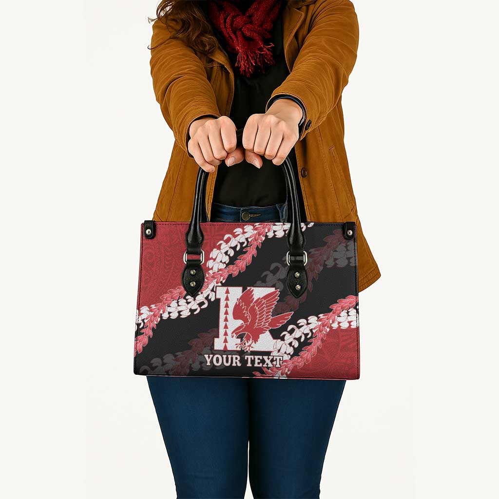 Personalized Kalani Hawaii High School Leather Bag Puakenikeni Lei Hawaiian Pattern LT14 - Polynesian Pride