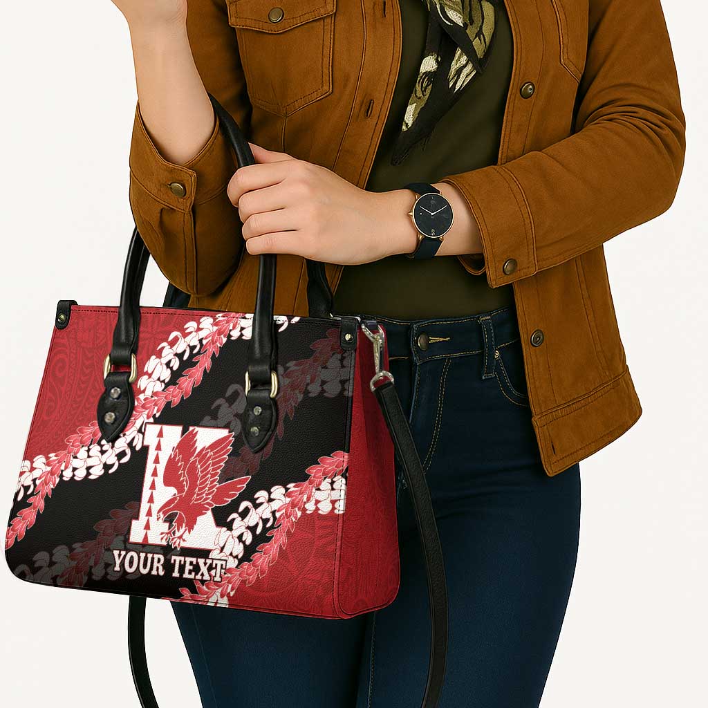 Personalized Kalani Hawaii High School Leather Bag Puakenikeni Lei Hawaiian Pattern LT14 - Polynesian Pride