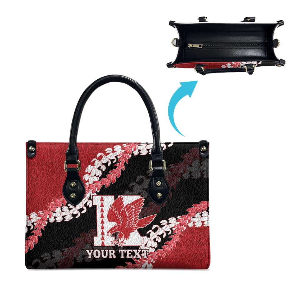 Personalized Kalani Hawaii High School Leather Bag Puakenikeni Lei Hawaiian Pattern LT14 - Polynesian Pride