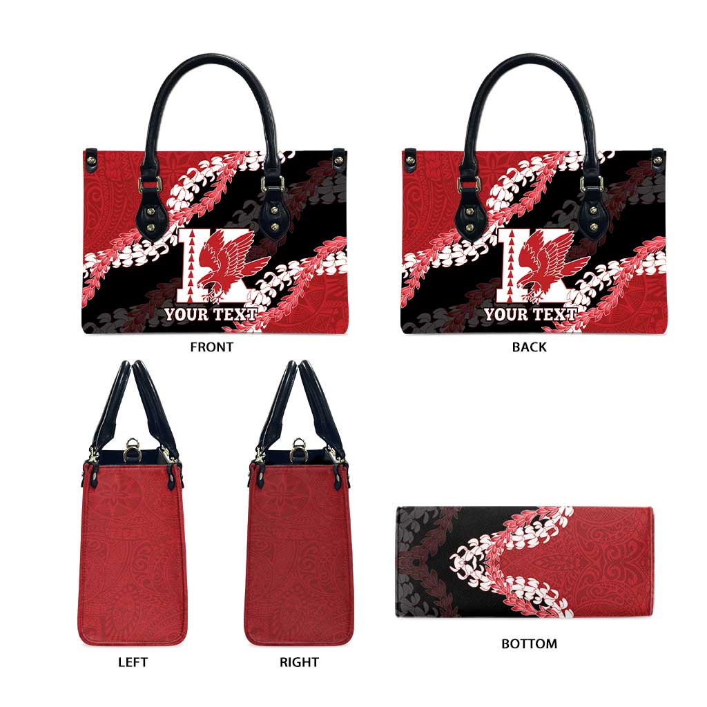 Personalized Kalani Hawaii High School Leather Bag Puakenikeni Lei Hawaiian Pattern LT14 - Polynesian Pride