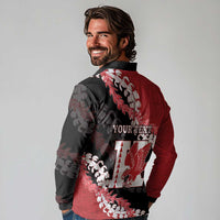 Personalized Kalani Hawaii High School Long Sleeve Polo Shirt Puakenikeni Lei Hawaiian Pattern LT14 - Polynesian Pride
