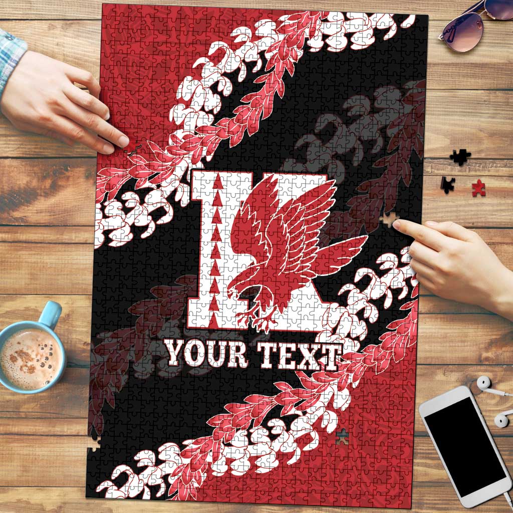 Personalized Kalani Hawaii High School Puzzle Puakenikeni Lei Hawaiian Pattern LT14 Red - Polynesian Pride