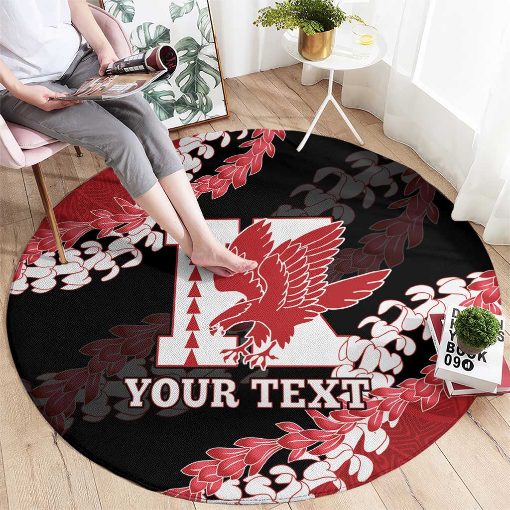 Personalized Kalani Hawaii High School Round Carpet Puakenikeni Lei Hawaiian Pattern - Polynesian Pride