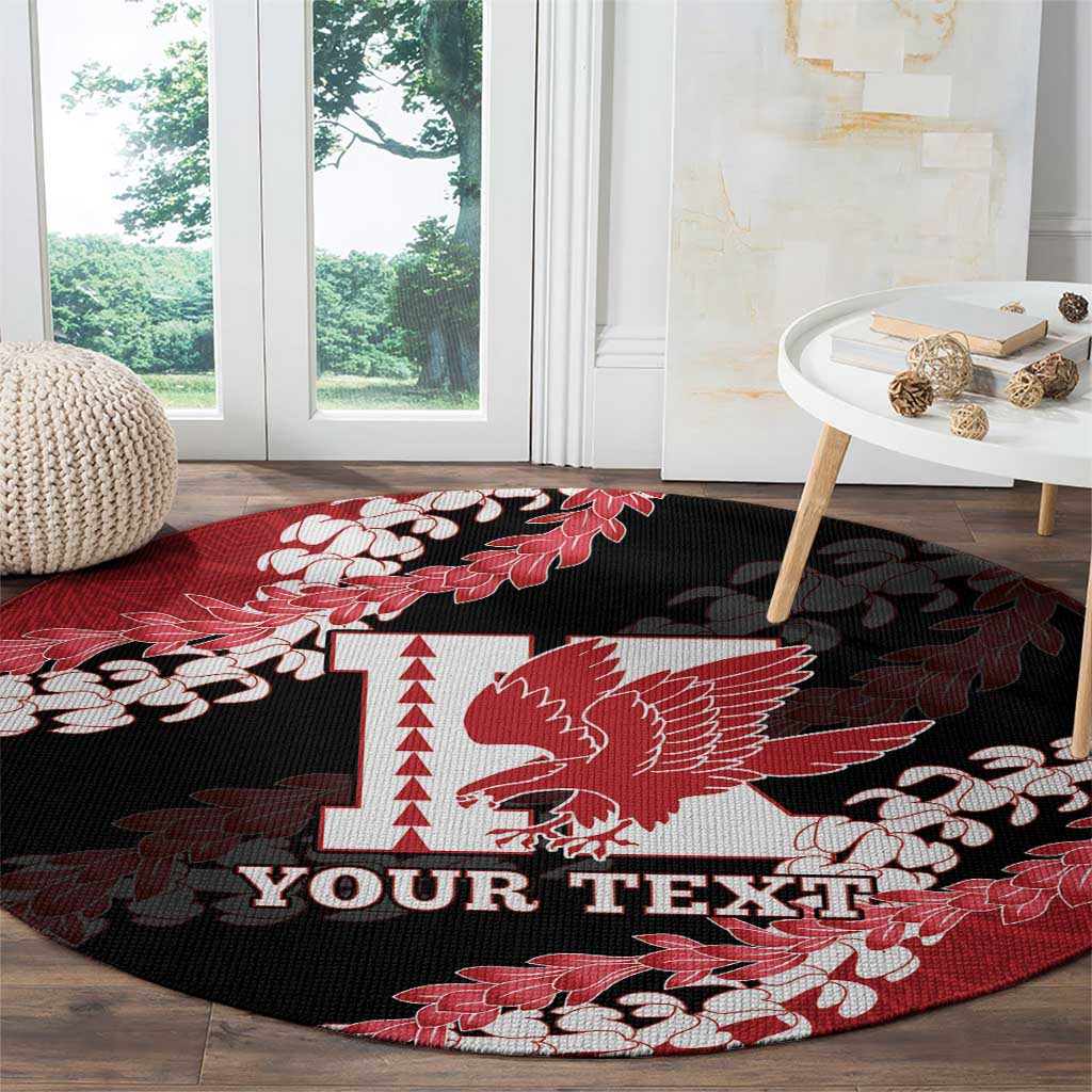 Personalized Kalani Hawaii High School Round Carpet Puakenikeni Lei Hawaiian Pattern - Polynesian Pride