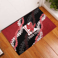 Personalized Kalani Hawaii High School Rubber Doormat Puakenikeni Lei Hawaiian Pattern LT14 - Polynesian Pride