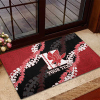 Personalized Kalani Hawaii High School Rubber Doormat Puakenikeni Lei Hawaiian Pattern LT14 - Polynesian Pride