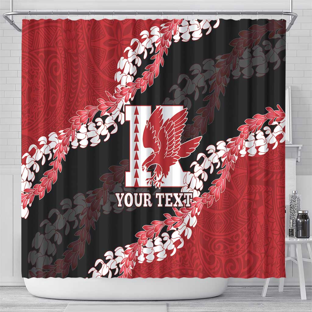 Personalized Kalani Hawaii High School Shower Curtain Puakenikeni Lei Hawaiian Pattern - Polynesian Pride