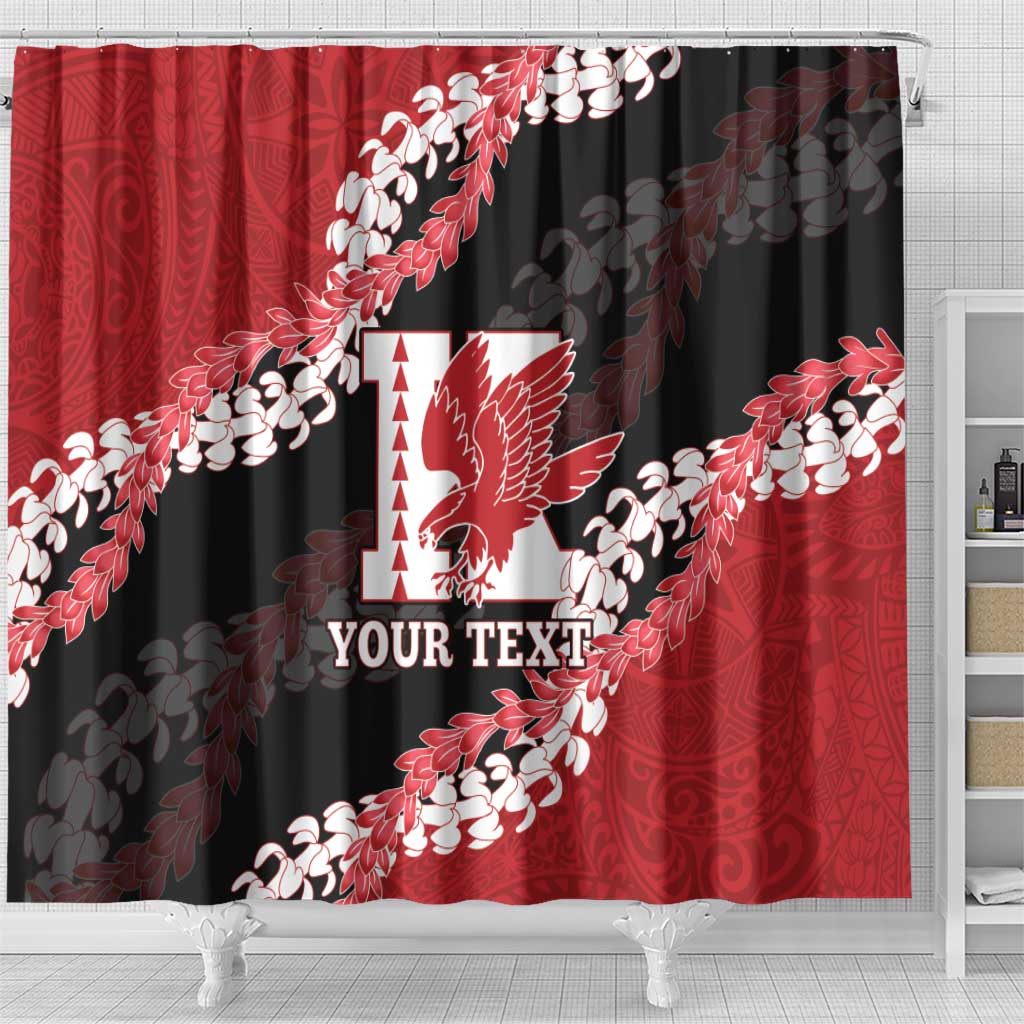 Personalized Kalani Hawaii High School Shower Curtain Puakenikeni Lei Hawaiian Pattern - Polynesian Pride
