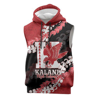 Personalized Kalani Hawaii High School Sleeveless Hoodie Puakenikeni Lei Hawaiian Pattern LT14 Red - Polynesian Pride
