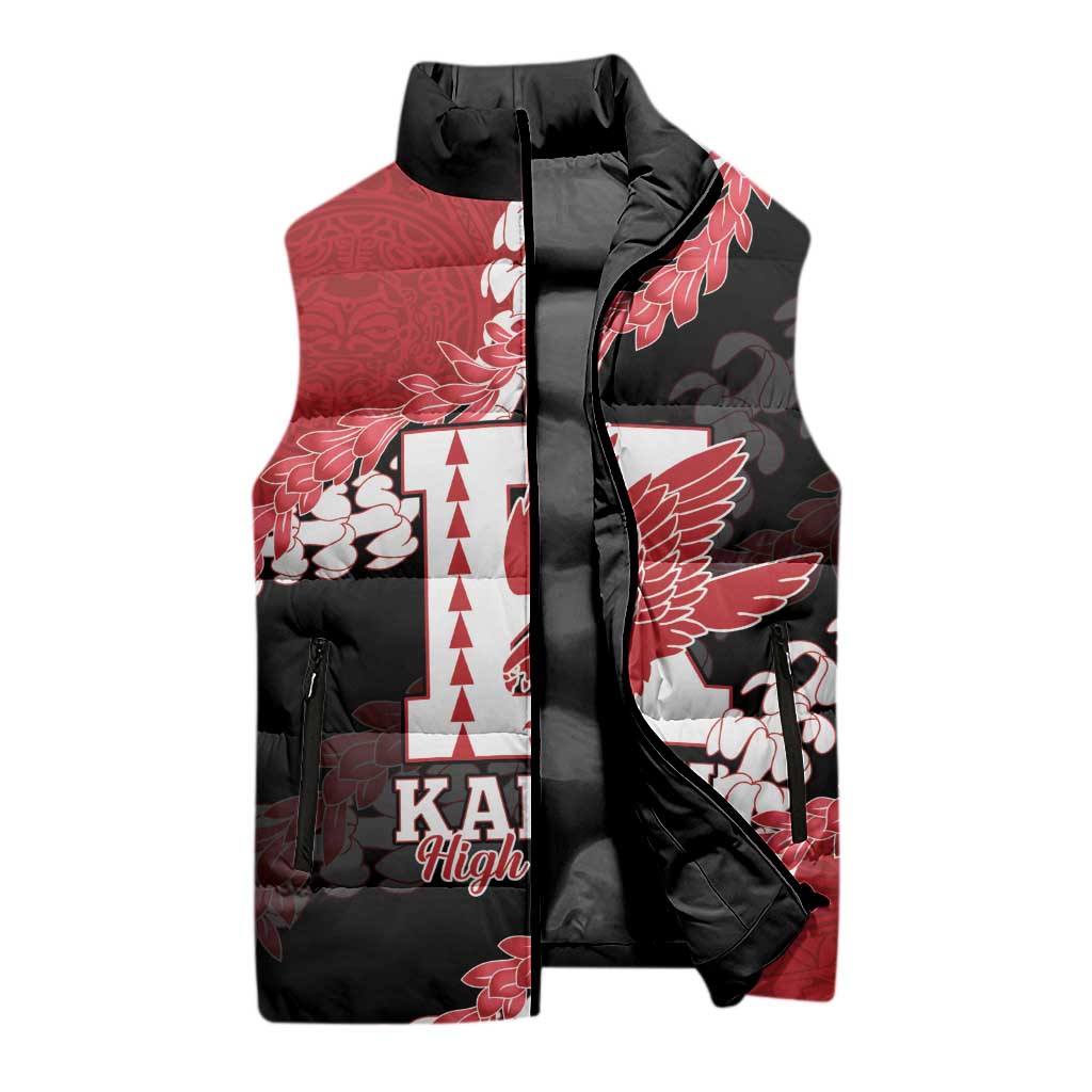 Personalized Kalani Hawaii High School Sleeveless Puffer Jacket Puakenikeni Lei Hawaiian Pattern LT14 - Polynesian Pride