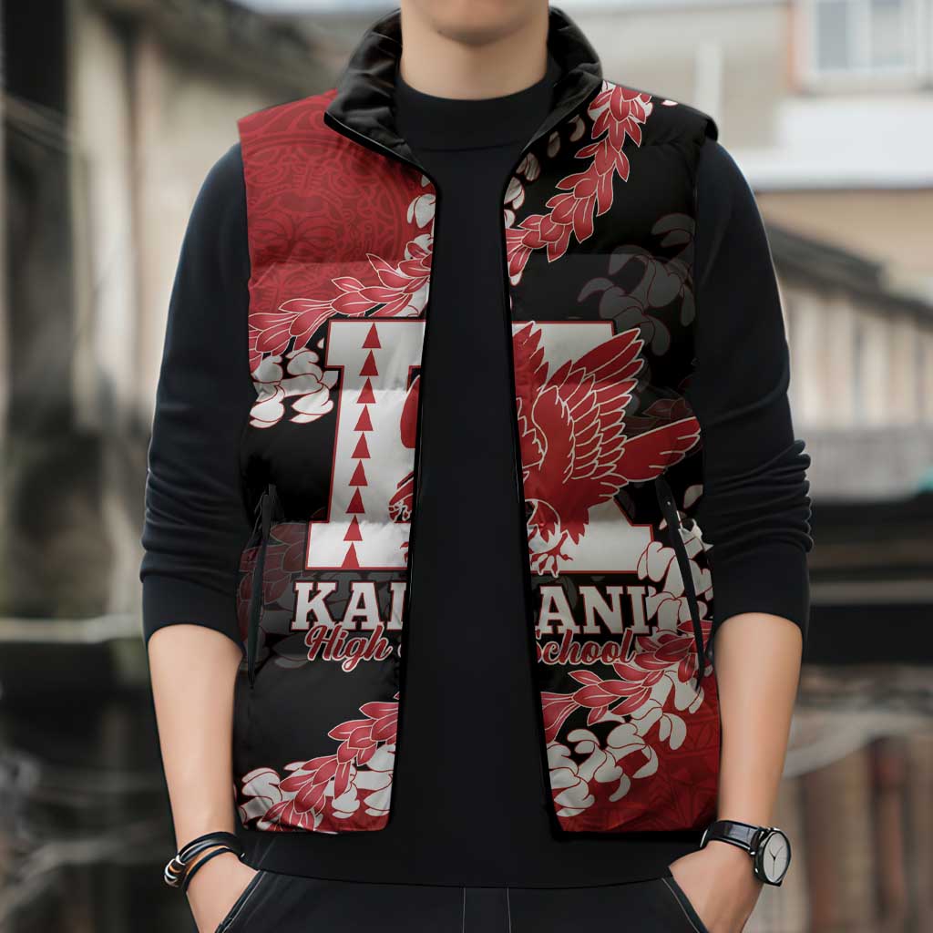 Personalized Kalani Hawaii High School Sleeveless Puffer Jacket Puakenikeni Lei Hawaiian Pattern LT14 - Polynesian Pride