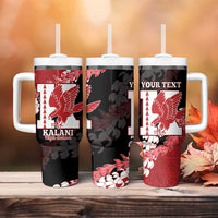 Personalized Kalani Hawaii High School Tumbler With Handle Puakenikeni Lei Hawaiian Pattern - Polynesian Pride