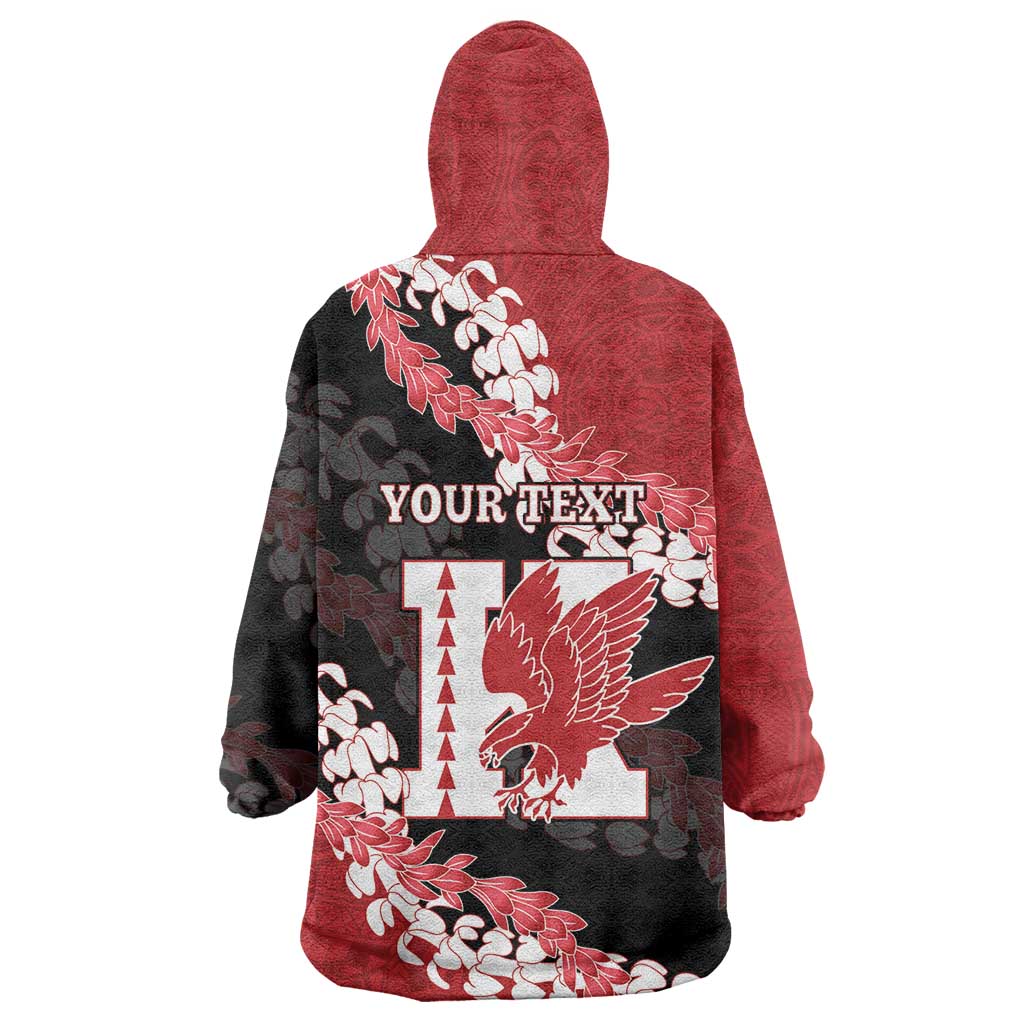 Personalized Kalani Hawaii High School Wearable Blanket Hoodie Puakenikeni Lei Hawaiian Pattern LT14 - Polynesian Pride