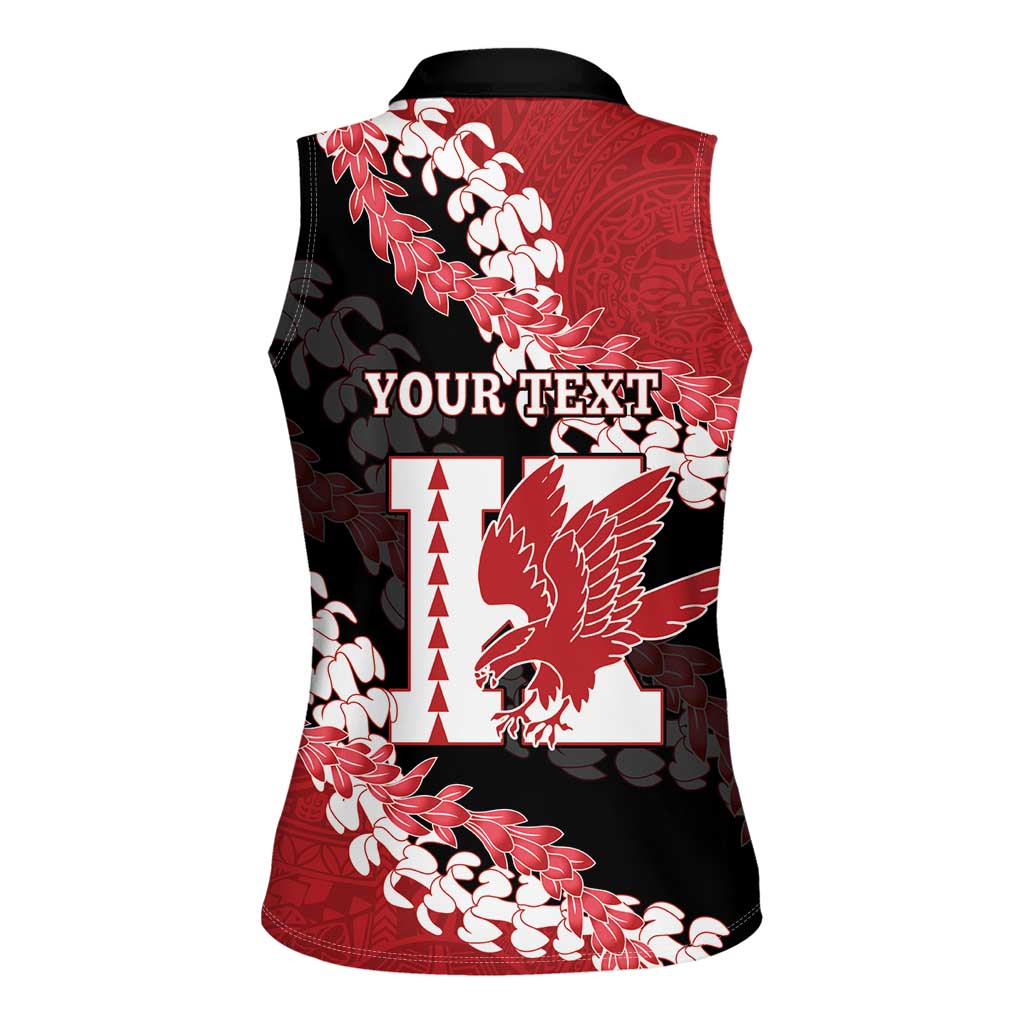 Personalized Kalani Hawaii High School Women Sleeveless Polo Shirt Puakenikeni Lei Hawaiian Pattern LT14 - Polynesian Pride