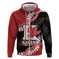 Personalized Kalani Hawaii High School Zip Hoodie Puakenikeni Lei Hawaiian Pattern LT14 Zip Hoodie Red - Polynesian Pride