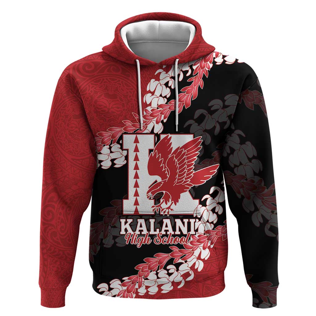 Personalized Kalani Hawaii High School Zip Hoodie Puakenikeni Lei Hawaiian Pattern LT14 Pullover Hoodie Red - Polynesian Pride