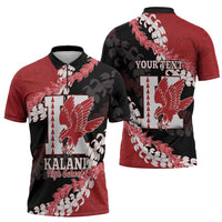 Personalized Kalani Hawaii High School Zipper Polo Shirt Puakenikeni Lei Hawaiian Pattern - Polynesian Pride