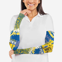 Personalized Kaiser Hawaii High School Arm Sleeves Puakenikeni Lei Hawaiian Pattern - Polynesian Pride