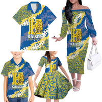 Personalized Kaiser Hawaii High School Family Matching Off The Shoulder Long Sleeve Dress and Hawaiian Shirt Puakenikeni Lei Hawaiian Pattern - Polynesian Pride
