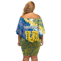 Personalized Kaiser Hawaii High School Family Matching Off Shoulder Short Dress and Hawaiian Shirt Puakenikeni Lei Hawaiian Pattern - Polynesian Pride