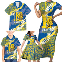 Personalized Kaiser Hawaii High School Family Matching Short Sleeve Bodycon Dress and Hawaiian Shirt Puakenikeni Lei Hawaiian Pattern - Polynesian Pride