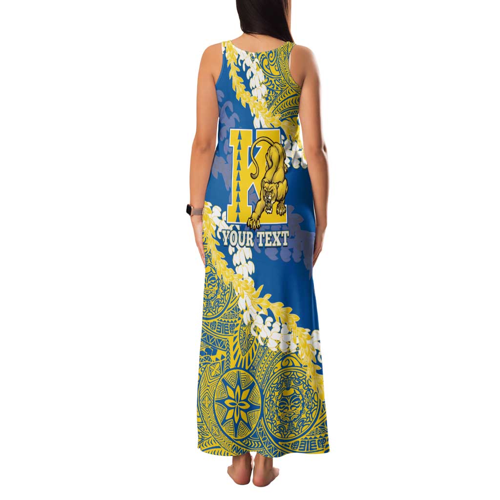 Personalized Kaiser Hawaii High School Family Matching Tank Maxi Dress and Hawaiian Shirt Puakenikeni Lei Hawaiian Pattern - Polynesian Pride