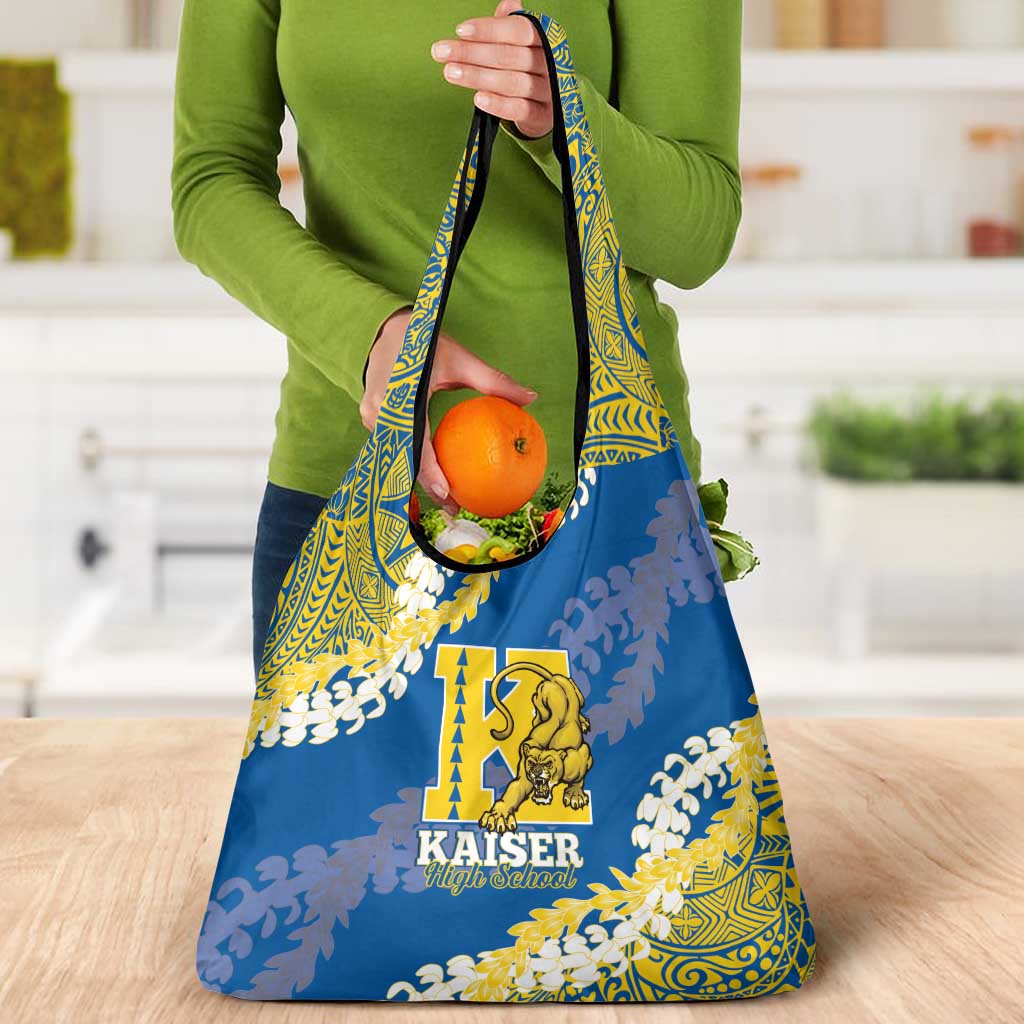 Kaiser Hawaii High School Grocery Bag Puakenikeni Lei Hawaiian Pattern - Polynesian Pride