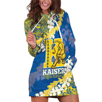 Personalized Kaiser Hawaii High School Hoodie Dress Puakenikeni Lei Hawaiian Pattern LT14 Blue - Polynesian Pride