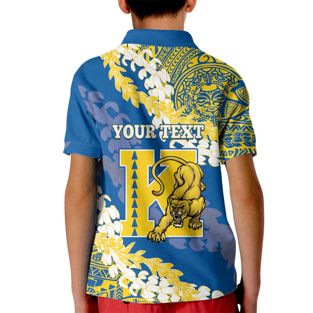 Personalized Kaiser Hawaii High School Kid Polo Shirt Puakenikeni Lei Hawaiian Pattern LT14 - Polynesian Pride
