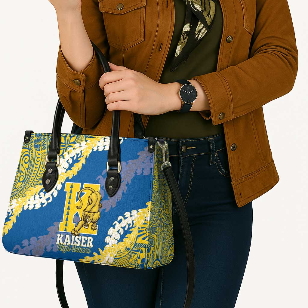 Kaiser Hawaii High School Leather Bag Puakenikeni Lei Hawaiian Pattern - Polynesian Pride
