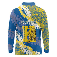 Personalized Kaiser Hawaii High School Long Sleeve Polo Shirt Puakenikeni Lei Hawaiian Pattern - Polynesian Pride