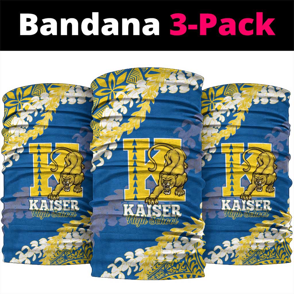 Kaiser Hawaii High School Neck Gaiter Puakenikeni Lei Hawaiian Pattern - Polynesian Pride