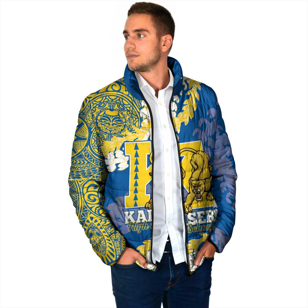Personalized Kaiser Hawaii High School Padded Jacket Puakenikeni Lei Hawaiian Pattern - Polynesian Pride