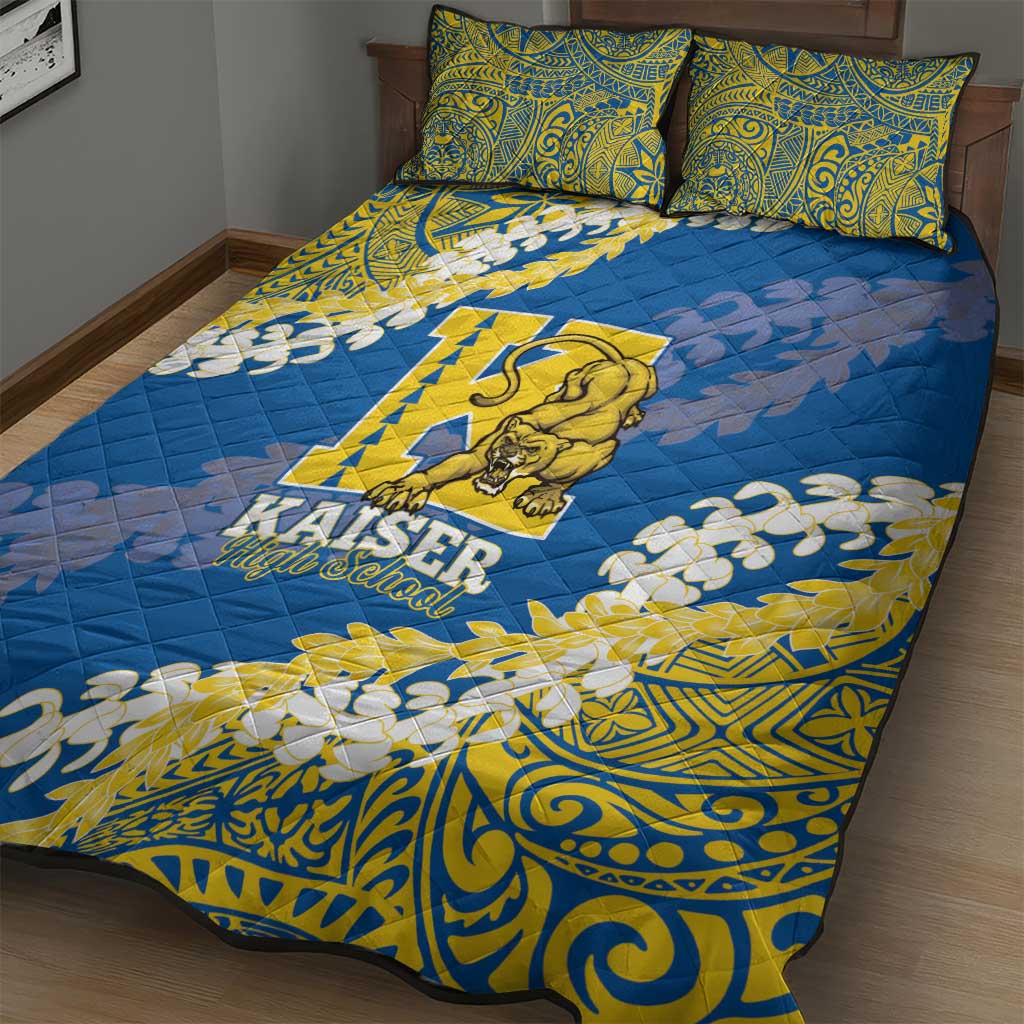 Kaiser Hawaii High School Quilt Bed Set Puakenikeni Lei Hawaiian Pattern - Polynesian Pride
