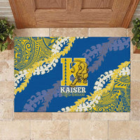 Kaiser Hawaii High School Rubber Doormat Puakenikeni Lei Hawaiian Pattern - Polynesian Pride