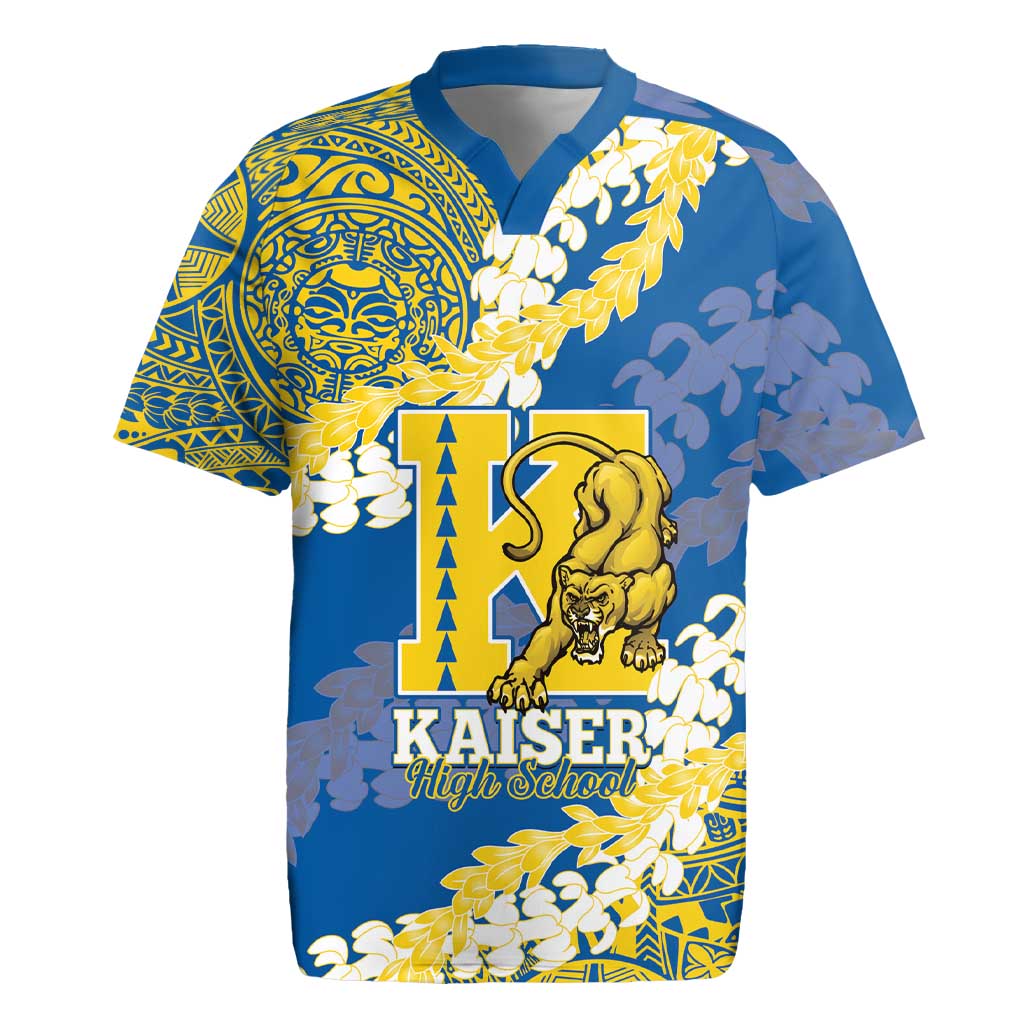 Personalized Kaiser Hawaii High School Rugby Jersey Puakenikeni Lei Hawaiian Pattern - Polynesian Pride