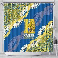Kaiser Hawaii High School Shower Curtain Puakenikeni Lei Hawaiian Pattern - Polynesian Pride