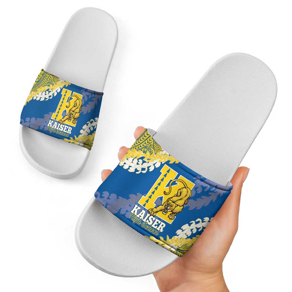 Kaiser Hawaii High School Slide Sandals Puakenikeni Lei Hawaiian Pattern LT14 - Polynesian Pride
