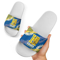 Kaiser Hawaii High School Slide Sandals Puakenikeni Lei Hawaiian Pattern LT14 - Polynesian Pride