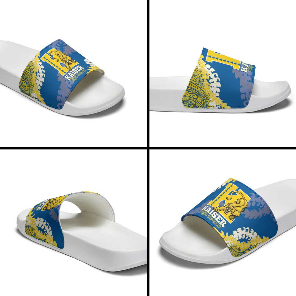Kaiser Hawaii High School Slide Sandals Puakenikeni Lei Hawaiian Pattern LT14 - Polynesian Pride