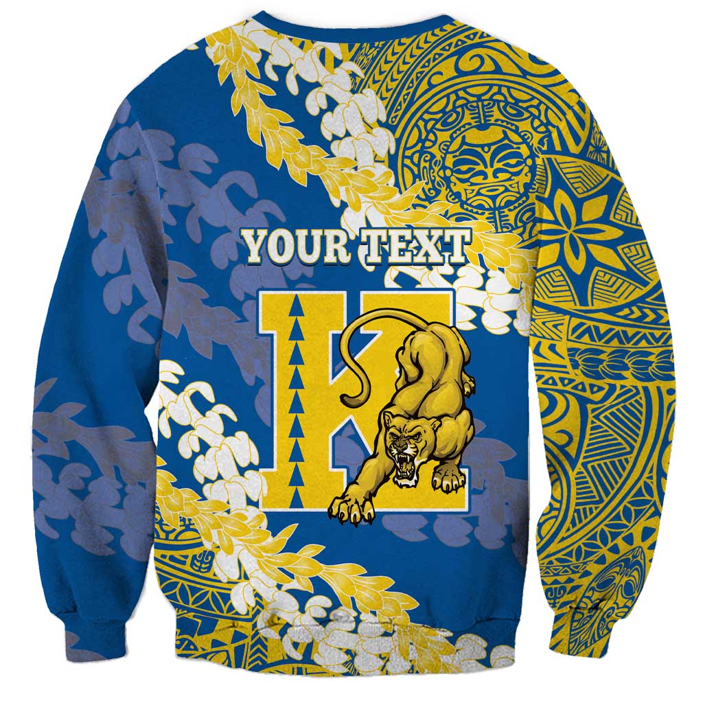 Personalized Kaiser Hawaii High School Sweatshirt Puakenikeni Lei Hawaiian Pattern - Polynesian Pride