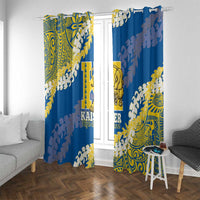 Kaiser Hawaii High School Window Curtain Puakenikeni Lei Hawaiian Pattern - Polynesian Pride