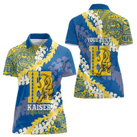 Personalized Kaiser Hawaii High School Women Polo Shirt Puakenikeni Lei Hawaiian Pattern LT14 - Polynesian Pride