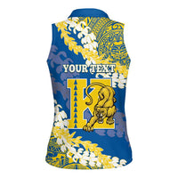 Personalized Kaiser Hawaii High School Women Sleeveless Polo Shirt Puakenikeni Lei Hawaiian Pattern - Polynesian Pride