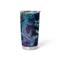 Purple Paradise Hawaiian Tribal Hammerhead Shark Tumbler Cup