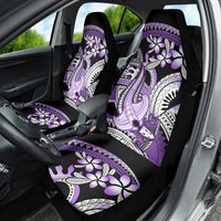 Purple Polynesian Car Seat Cover Hammerhead Shark Tattoo Royal Plumeria Gradient Vibes LT14 - Polynesian Pride