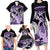 Purple Polynesian Family Matching Long Sleeve Bodycon Dress and Hawaiian Shirt Hammerhead Shark Tattoo Royal Plumeria Gradient Vibes LT14 - Polynesian Pride