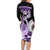 Purple Polynesian Family Matching Long Sleeve Bodycon Dress and Hawaiian Shirt Hammerhead Shark Tattoo Royal Plumeria Gradient Vibes LT14 - Polynesian Pride